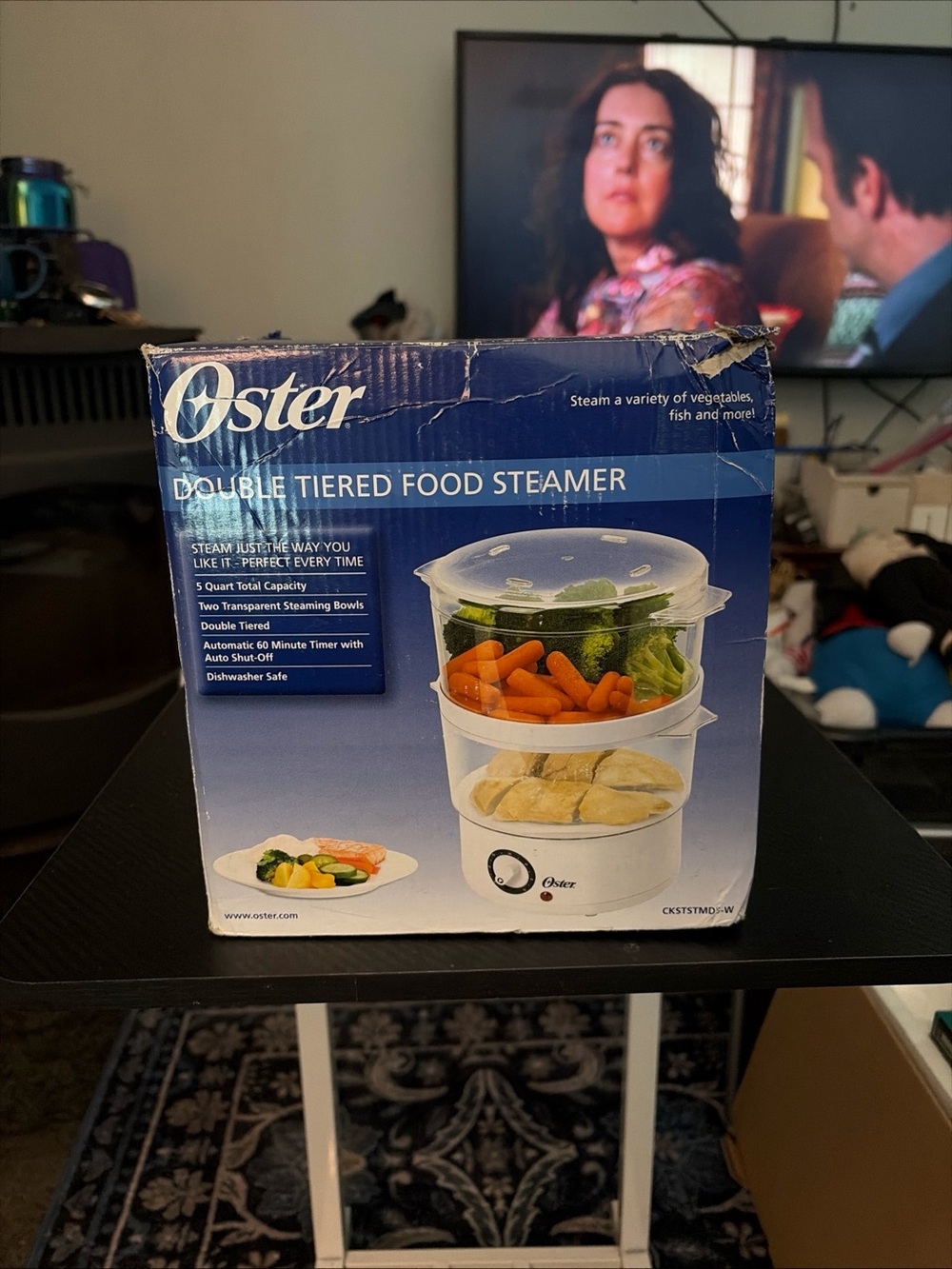 Oster White and Clear Double Tier Food Steamer